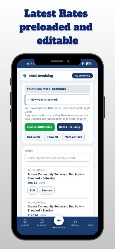 NDIS invoicing app