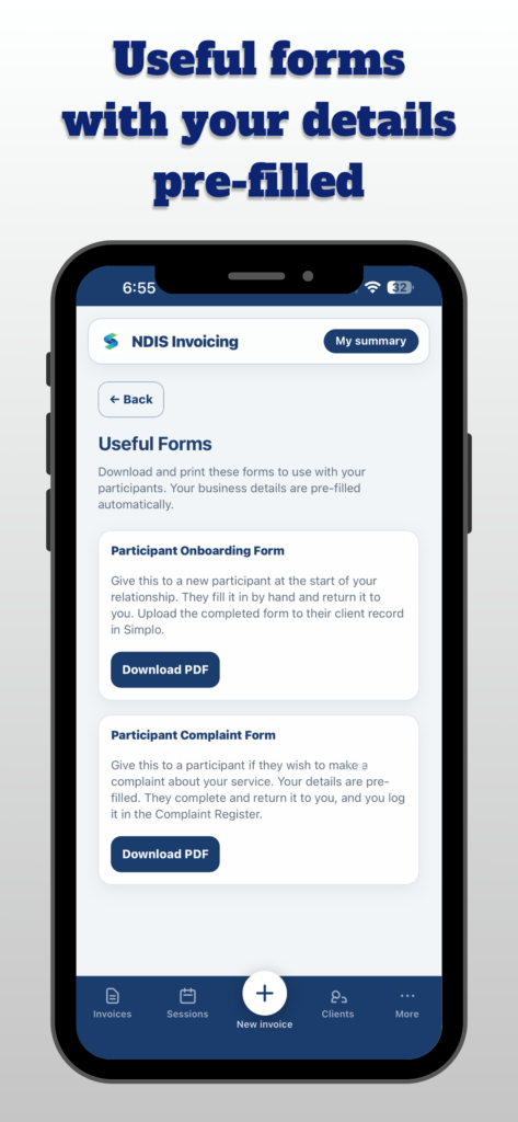 NDIS invoicing app