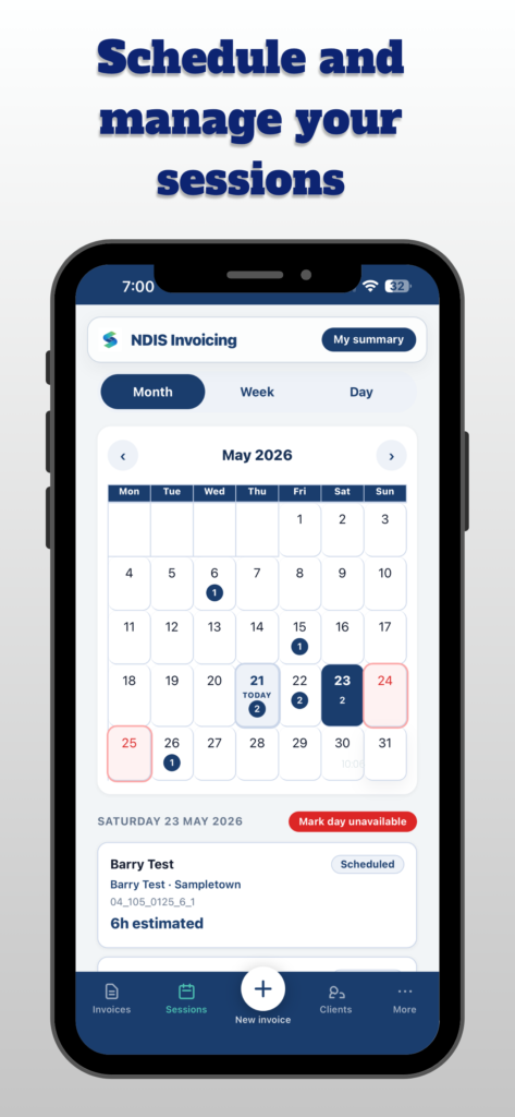 NDIS invoicing app